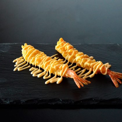 Langostinos en tempura
